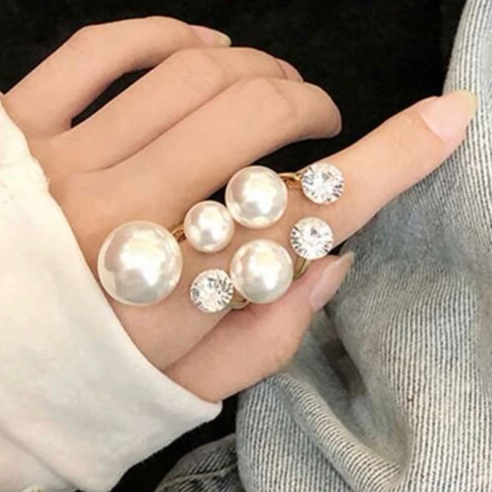 Women's Faux Pearl Decor Ring